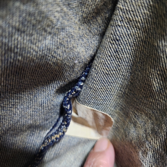 Smoke Rise Graffiti Denim Jacket L Sheffield Embroidered Paint Goth Grunge Clean - Picture 9 of 11